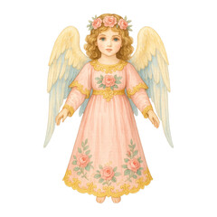Fototapeta premium PNG Vintage angelic child illustration