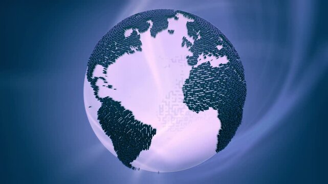 Digital World Globe 4K UHD Background Footage for Global News and Broadcast Design