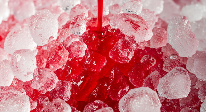 Red blood cells under microscope with red filter - Close-up microscopic view of red blood cells highlighted with a red filter effect for scientific or medical use.