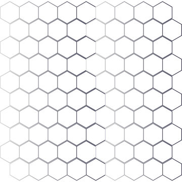Minimalist hexagon pattern background, geometric honeycomb grid texture, clean white and grey abstract tech wallpaper