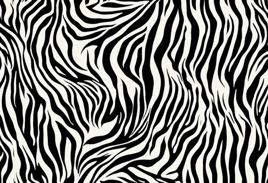 Abstract Black and White Zebra Stripe Seamless Pattern Background Texture