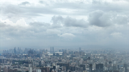 Fototapeta premium Hangzhou Qianjiang New Town Olympic Stadium Cloudy Aerial
