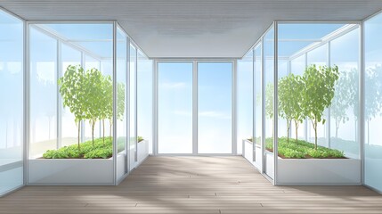 Fototapeta premium interior with rows of vegetables under artificial lighting and controlled climate systems