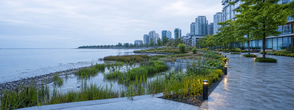 Blue green stormwater infrastructure in a coastal city