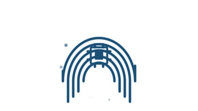 AI fingerprint icon showing biometric scan process representing artificial intelligence security and identity verification