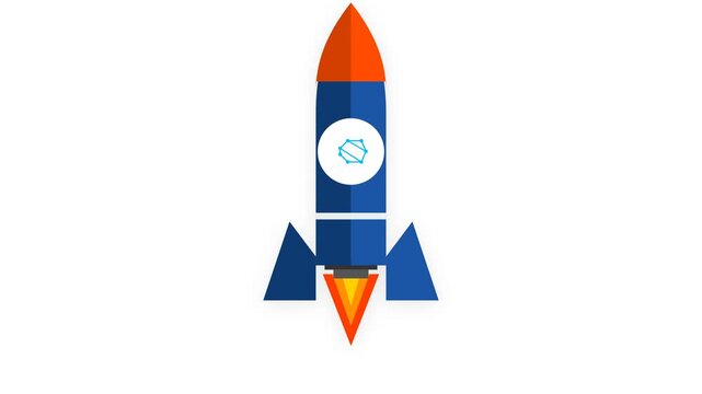 AI rocket icon depicting launch process representing artificial intelligence innovation and rapid progress