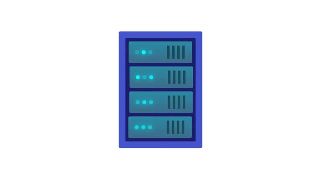 server icon illustrating data storage process representing artificial intelligence cloud infrastructure and computing