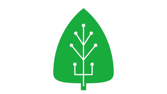 leaf icon depicting sustainable growth process representing artificial intelligence green technology and eco innovation