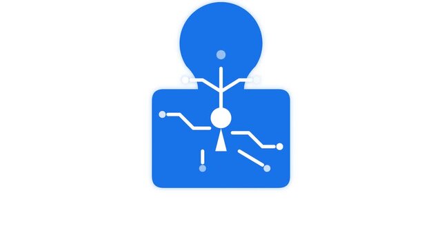 AI keyhole icon illustrating access process representing artificial intelligence security and unlock solution concept