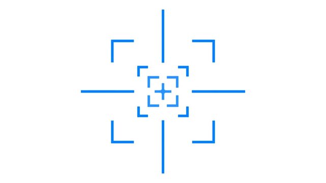 AI crosshair icon depicting focus process representing artificial intelligence precision targeting and analysis