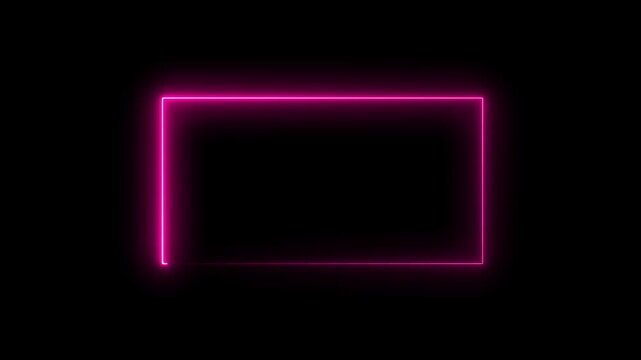 A yellow neon rectangle frame glowing against a dark background with a modern aesthetic design