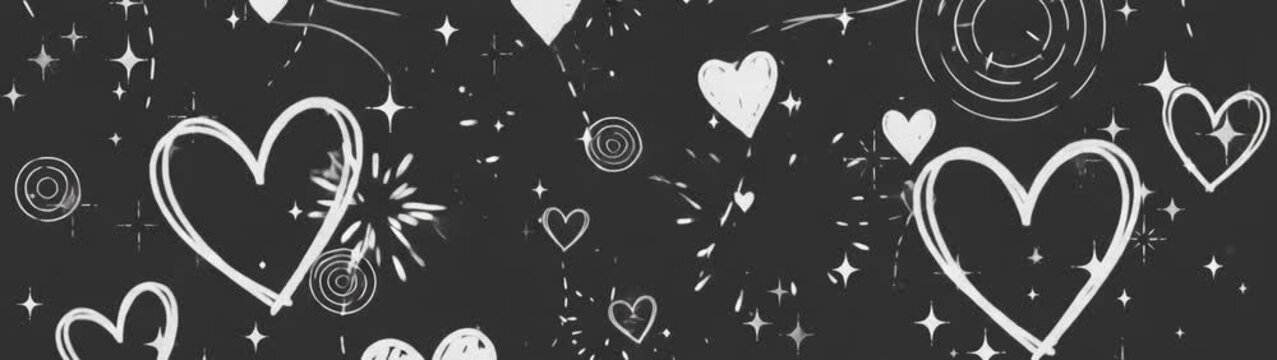 Hearts appearing as a charming love pattern on a dark surface symbolizing romance affection and togetherness.