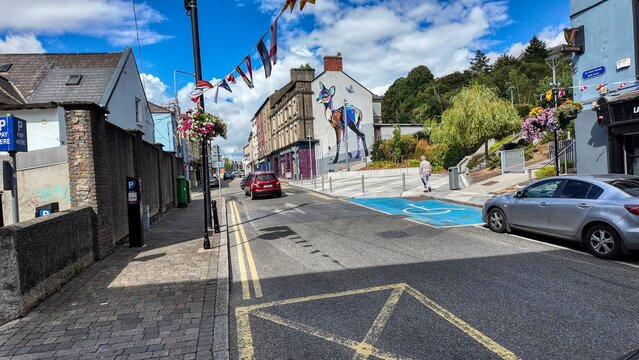Wexford Ireland 05 august 2026..a street in new ross