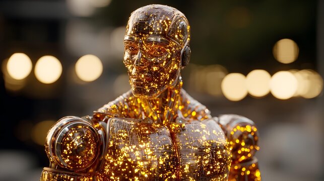 formed from luminous circuitry protecting a futuristic city, heroic science fiction concept, cinematic composition