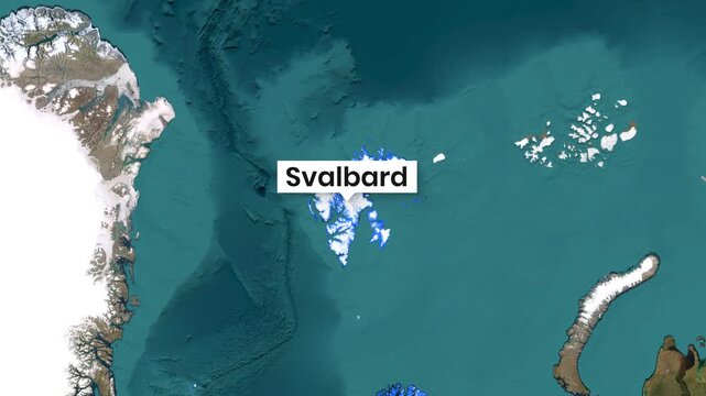 Norway and Svalbard Map Zooming In Highlighting Svalbard Archipelago