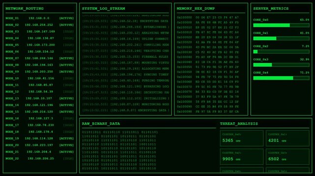Network Routing Server Metrics Threat Analysis Animation.