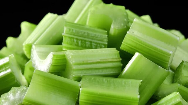 Close-Up of Fresh Sliced Celery