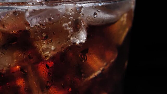 Cola Soft Drink with Ice in Glass	