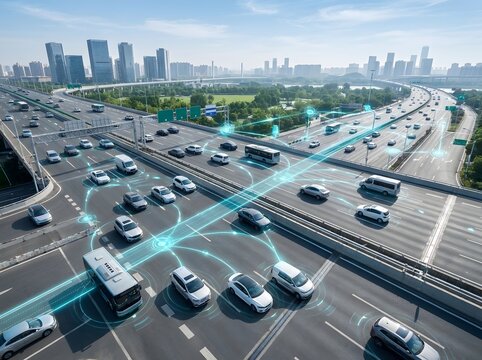 Smart city transportation network with connected autonomous vehicles and digital transformation technology