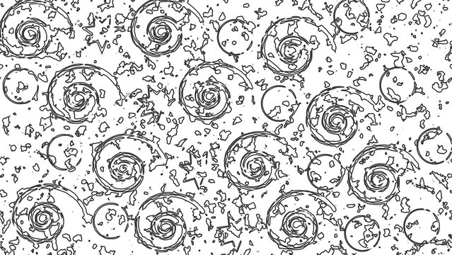 seamless topography pattern with floral elements