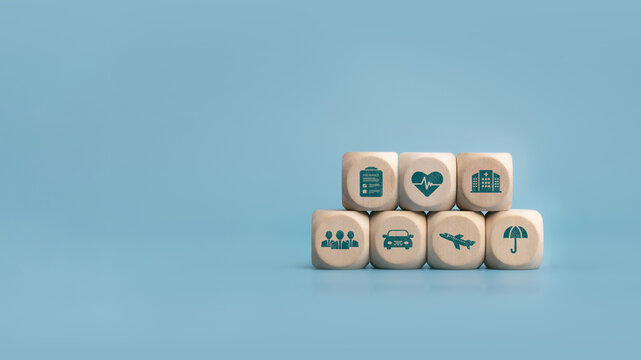 Insurance concept. healthcare, future planning, and retirement demonstrates coverage for life, health, auto, and financial security.