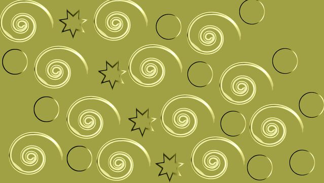 seamless topography pattern with floral elements