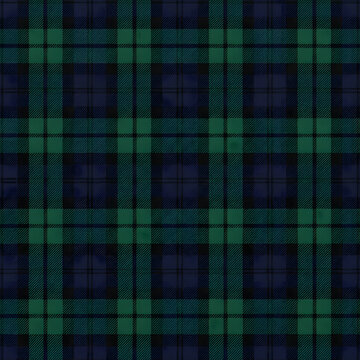 Dark green and blue scottish tartan plaid fabric pattern