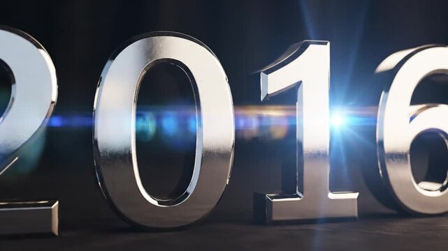 3D metallic 2016 numbers in studio