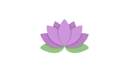 Fototapeta premium Minimalist Purple Lotus Flower Icon Design