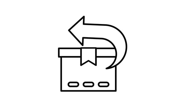 Return delivery icon animation 4k isolated on white background seamless looping