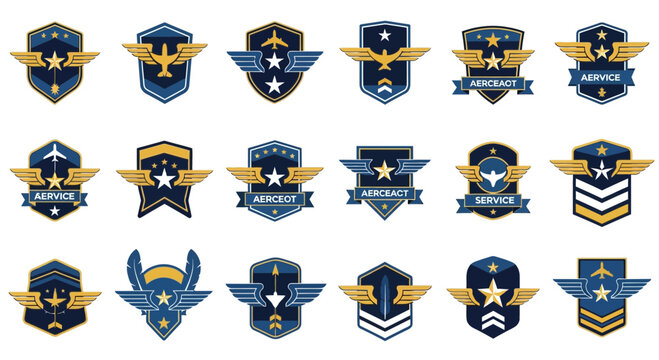 Air Force Badges, Emblems, and Patches Collection - Aviation Design Elements