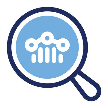 Data Analytics Search Chart Duo Tone Icon
