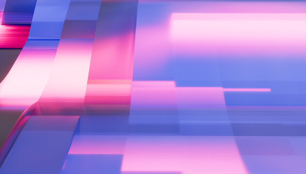 Abstract colorful geometric shapes with smooth pink and blue gradients