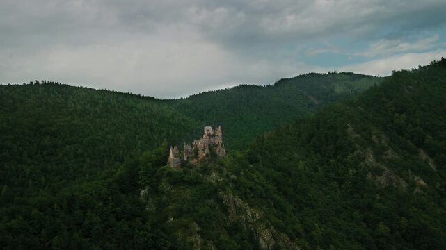 Starhrad Castle Ruins in Slovakia &ndash; Stunning 4K Drone Aerial View