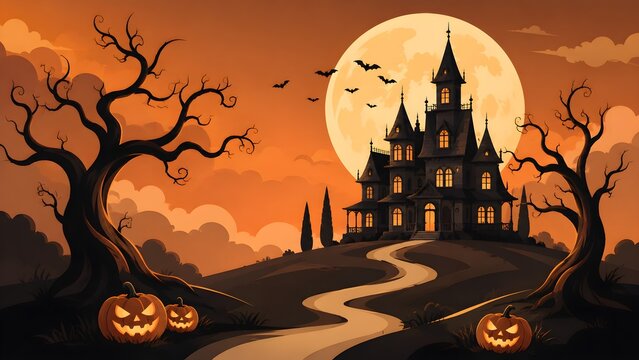 halloween background with pumpkins