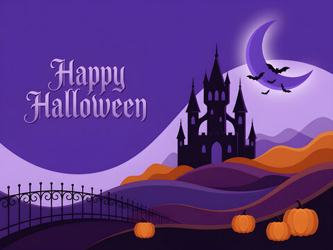 halloween background with haunted house