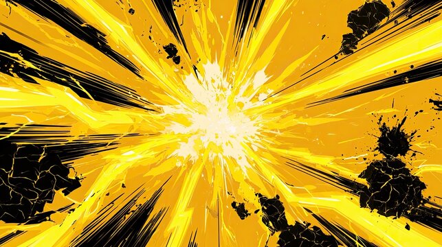 Explosive burst of bright yellow energy radiating outwards