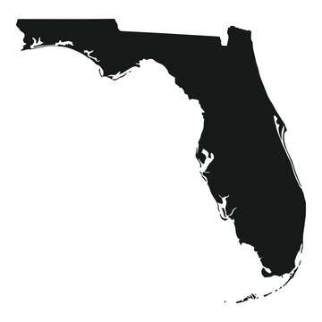 Florida state map silhouette black