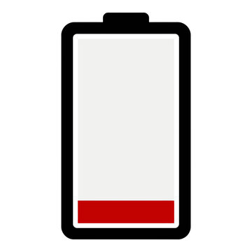 Low battery icon symbol on white background