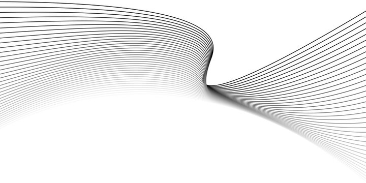 Elegant abstract design featuring monochrome wavy fine lines intertwined against a white background. vector