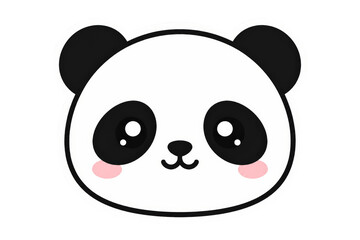 Fototapeta premium Cute panda face illustration with rosy cheeks