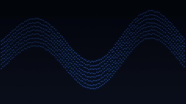 Looping dotted wave pattern flowing smoothly across a dark background in a continuous seamless motion.
