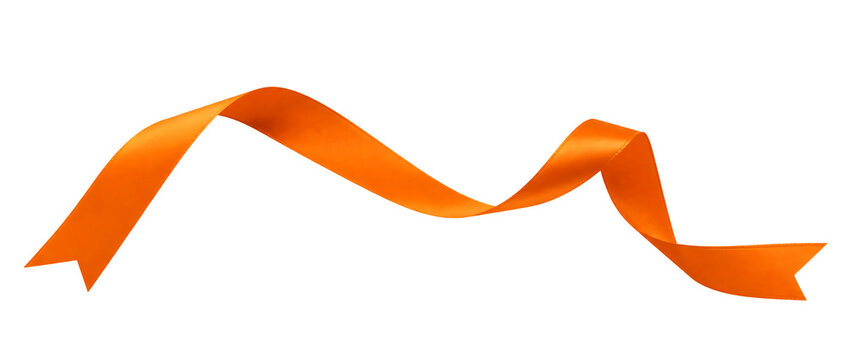Orange ribbon isolated on transparent background