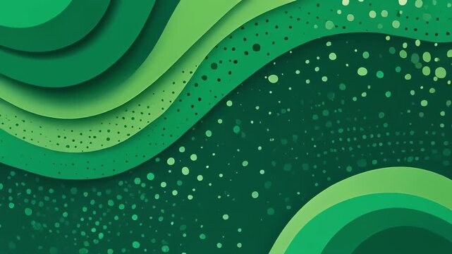 Green abstract waves with subtle sparkling particles during a soft natural light