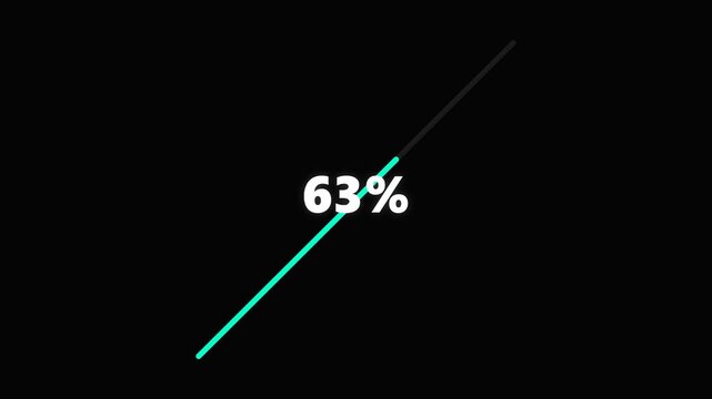 Looping animated progress bar displaying thirteen percent completion on dark background