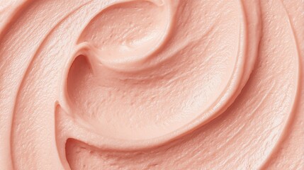 Fototapeta premium Macro of pink cream texture with soft swirls