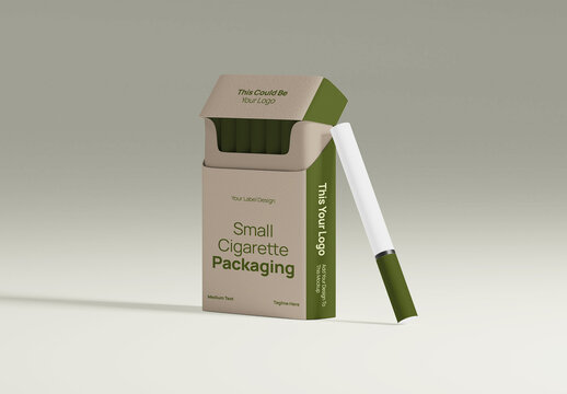 Compact Cigarette Box Mockup