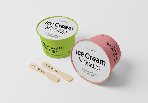 Ice Cream and Stick Mockup