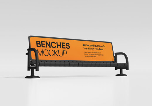 Outdoor Bench Advertising Mockup