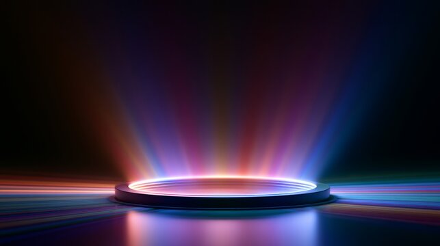 Empty Futuristic Product Stage With Holographic Glow